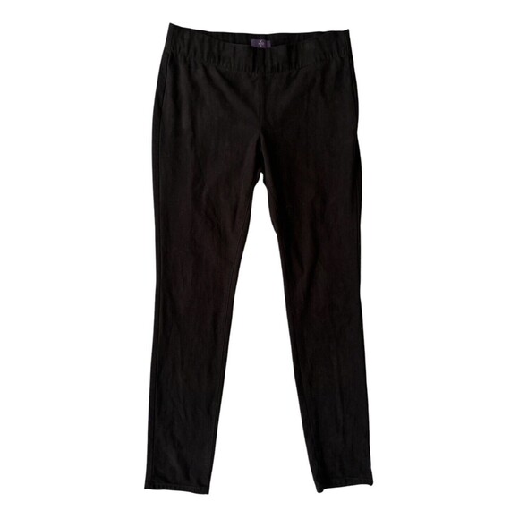 NYDJ Pull on Leggings Suede Look Women's 4 Long Black Elastic Waist Stretch - Picture 1 of 14